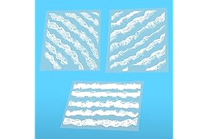 3-Sheets Wave Epoxy Resin Transparente White Ocean Stickers