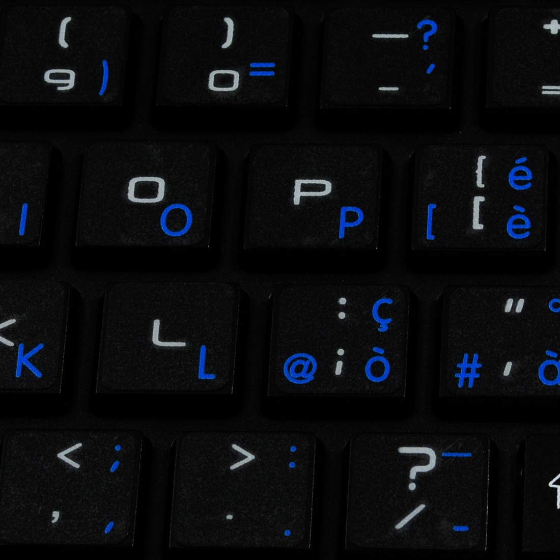 Apple Italian Sticky Labels for Keyboard with Blue Lettering Transparent for Desktop, Laptop and Notebook