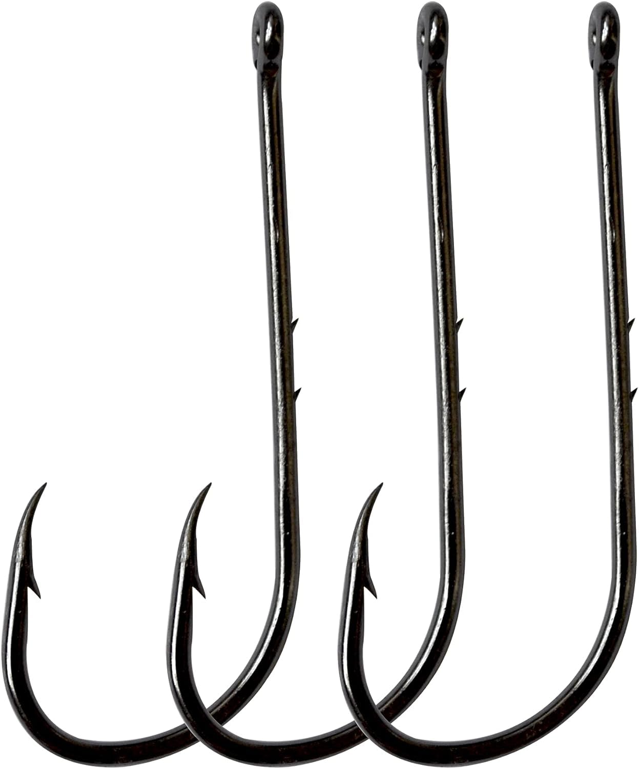 Baitholder Fishing Hooks-50/100pcs Barbed Shank Beak Bait Holder Hooks Black Carbon Steel Offset Jig Fishing Hooks with 2 Barbs for Saltwater Freshwater