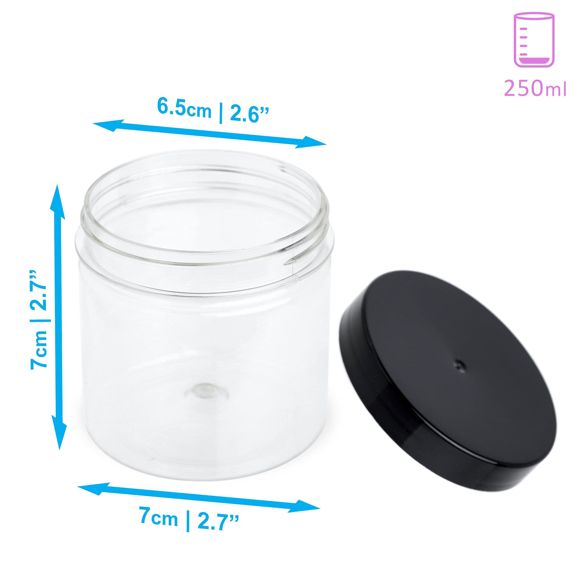 Buy Pack of 6 Small Round Plastic Jam Jars with Lids Refillable Mini
