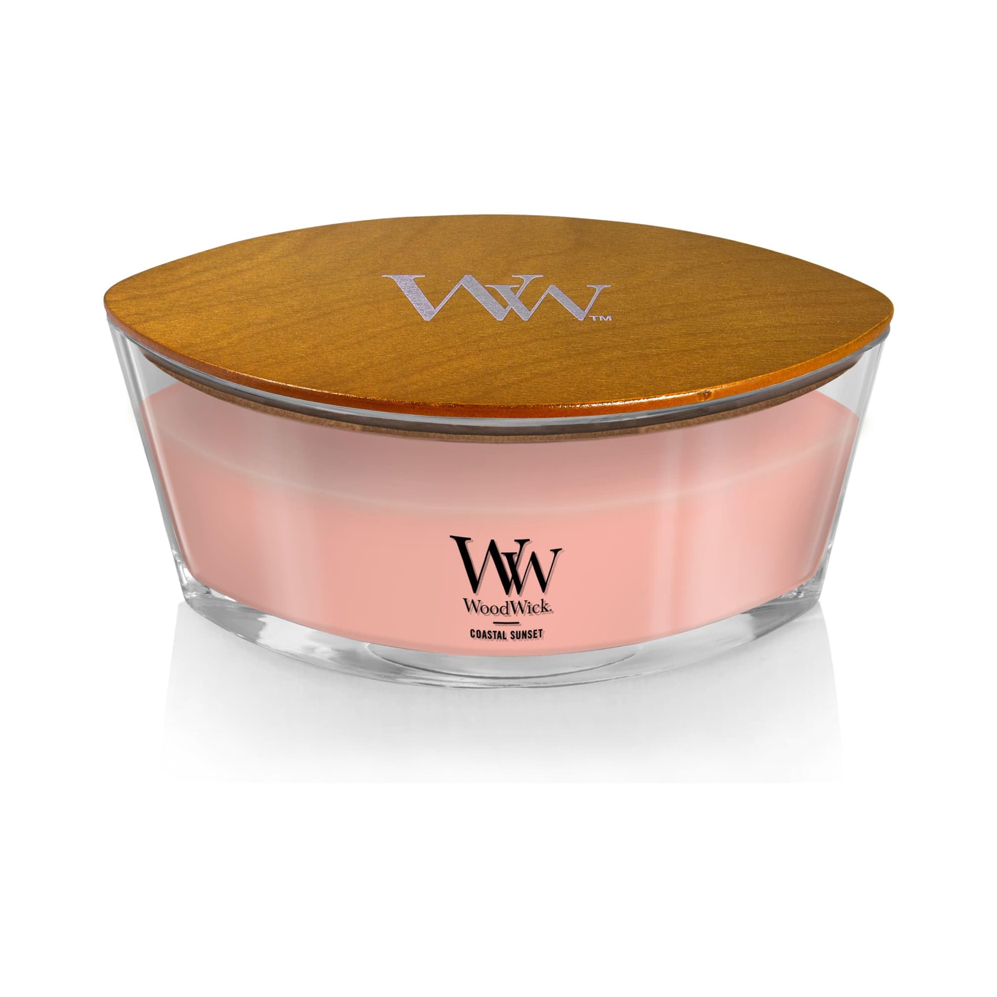 WoodWick Ellipse candela profumata con fiamma HearthwickTramonto sulla costa