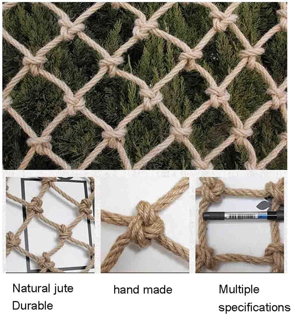 クライミングセーフティネット装飾フェンスネットヘビーデューティカーゴネット屋外麻ロープネット階段手すりバルコニー保護ネットキッズ遊び