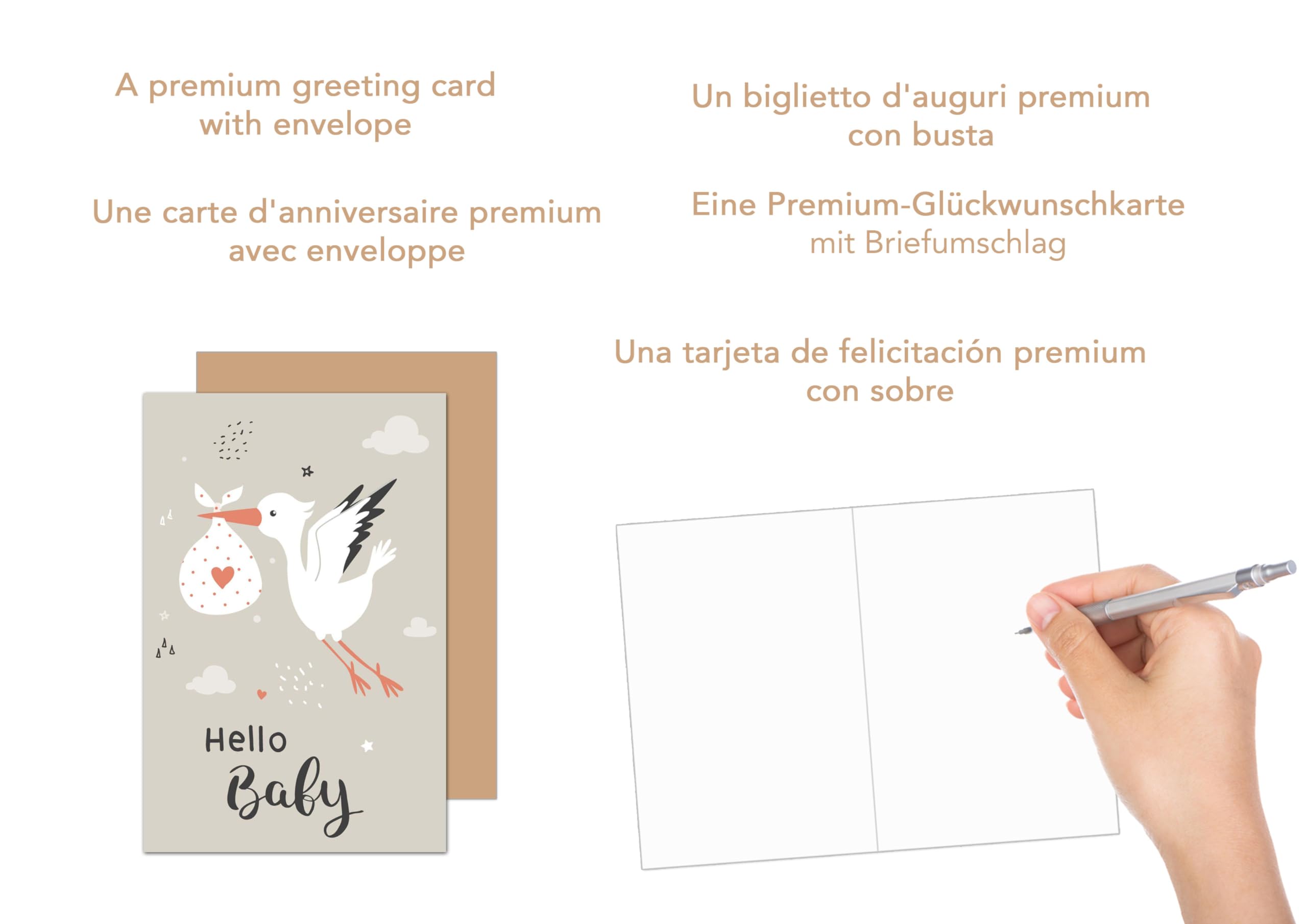 Edition Seidel Premium-Glückwunschkarte Zur Geburt – Klappkarte 11,5x17 Cm Mit Umschlag, Ohne Text