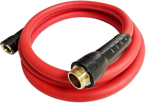 SANFU Manguera de jardín híbrida de plomo de 58 pulgadas (0.610 x 0.819 in). X 10 pies, 200 PSI, resistente, ligera, flexible con mango giratorio y