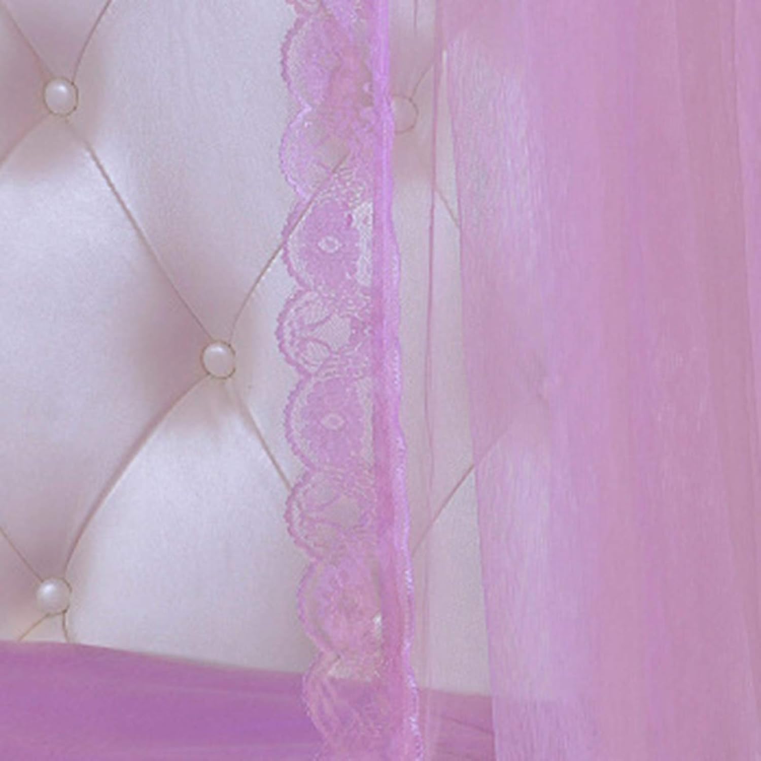 Princess Bed Canopy Mosquito Net Princess Dome Mesh Bed Canopy Bedroom Decoration Luxury Easy Installation Ideal for Bedroom Decorative (Apricot 1.8 m)