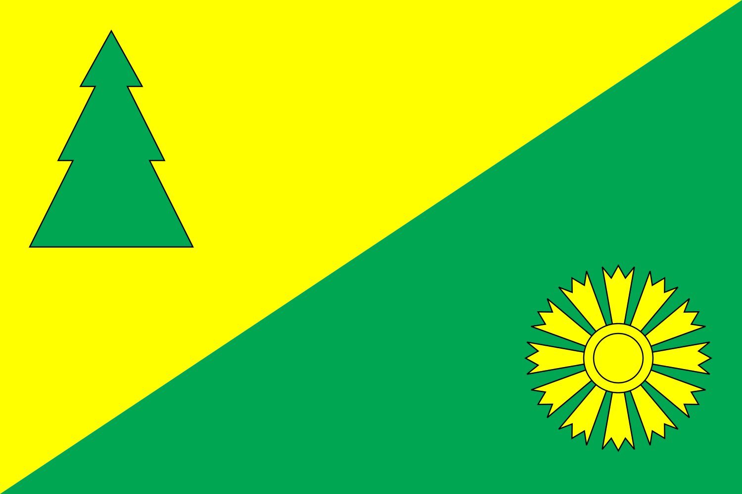 Drapeau Putyla raion de qualité supérieure avec finitions héraldiques
