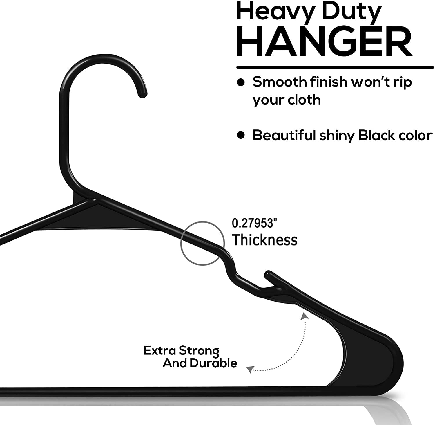 PROTOWARE 48 Pieces Clothe Hangers for Wardrobe - Space Saving Cupboard Storage Organizer - Plastic Hanger Set for Saree, Shirt, Dress (Black) 1