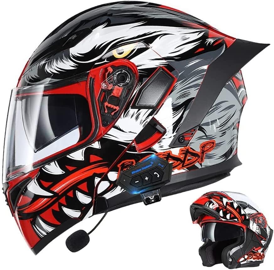 Cascos modulares Bluetooth para motocicleta, aprobados por DOTECE, modulares integrados, abatibles, de cara completa, para motocicleta, con sistema