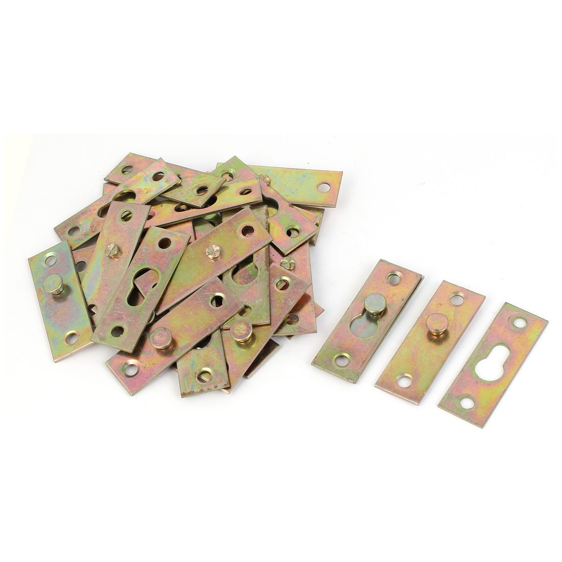 Uxcell Sourcingmap Furniture Bed Rail Hook Plate Bracket Connector Brass Tone 15Pcs