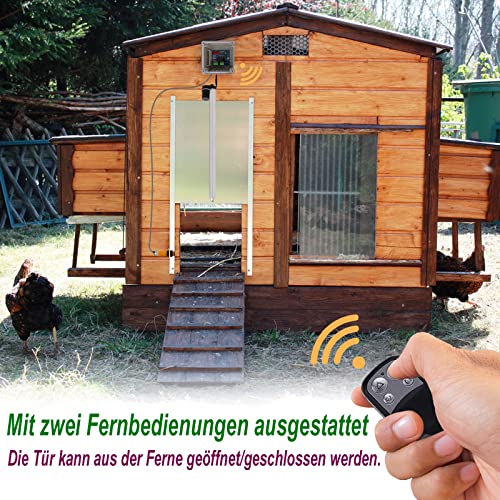 YRHome Automatische Hühnerklappe Hühnertür mit Schieber Türöffner Hühnerstall Timing Hühnerstalltor mit Lichtsensor… – Bild 8