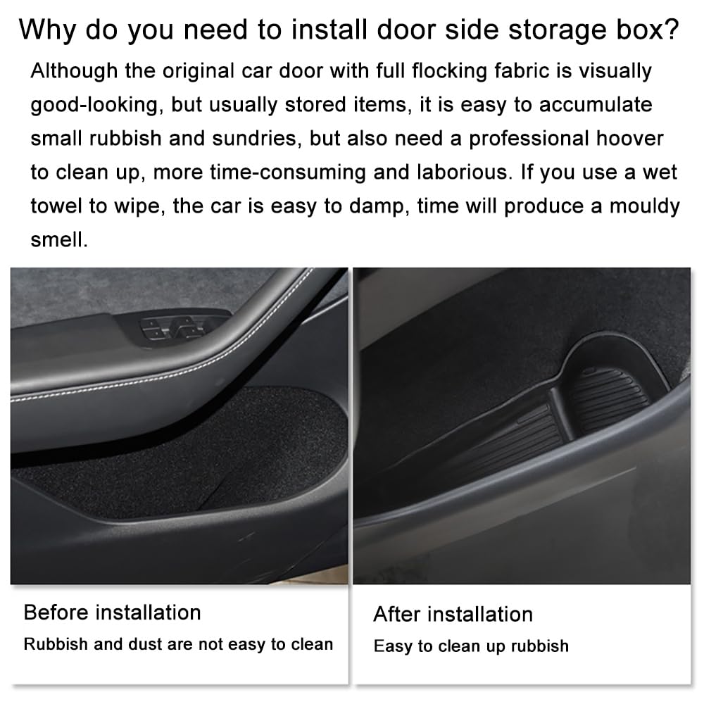 Organizador de bandeja para puerta de coche, 4 unidades, caja de almacenamiento lateral de puerta, protector de ranura para puerta delantera y trasera, caja de almacenamiento para ranura de