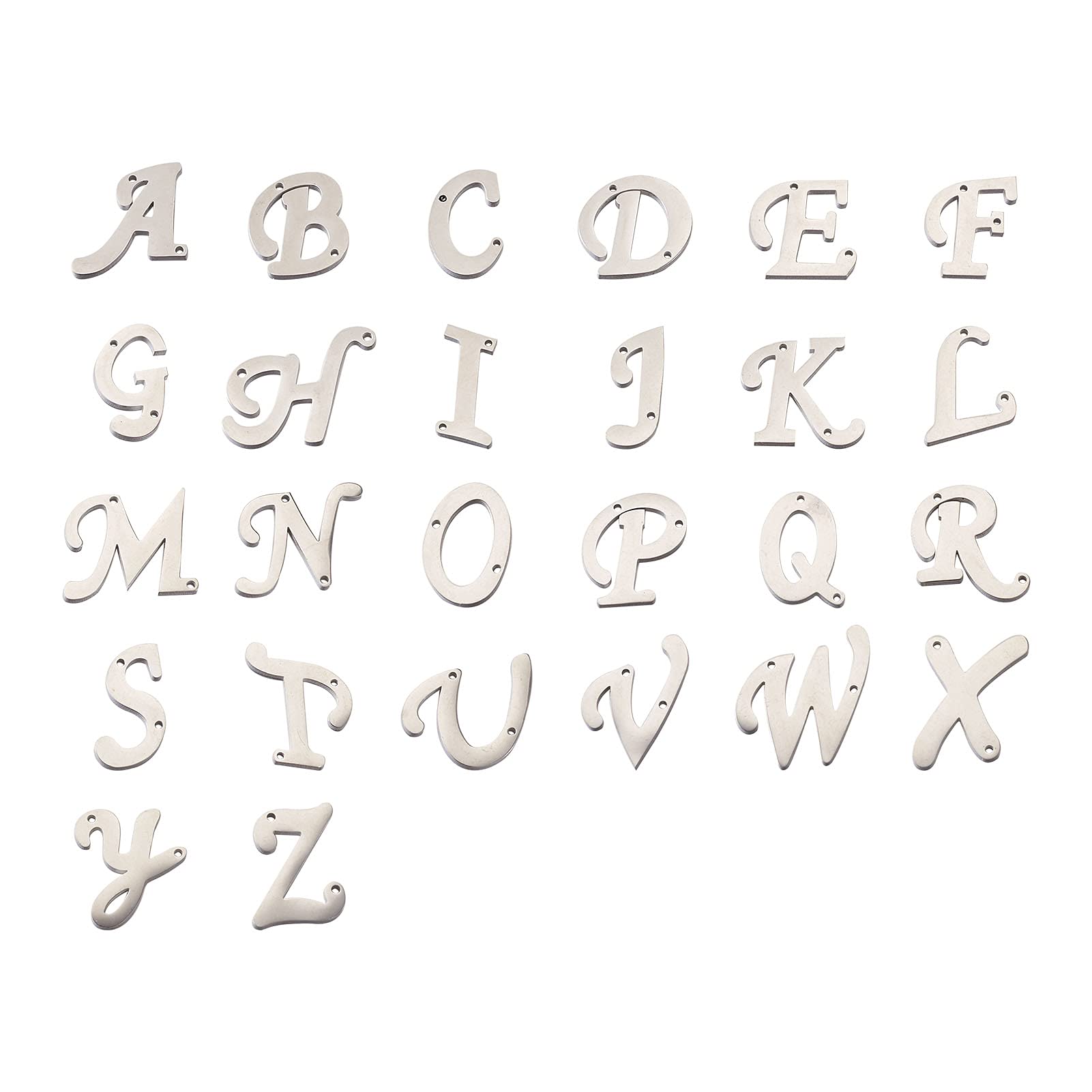 PandaHall 26pcs 304 Stainless Steel Alphabet Charms Pendant A-Z Letter Charms Initial A-Z Letter Charms Dangles Links for DIY Necklace Bracelet Jewelry Making โ image 1
