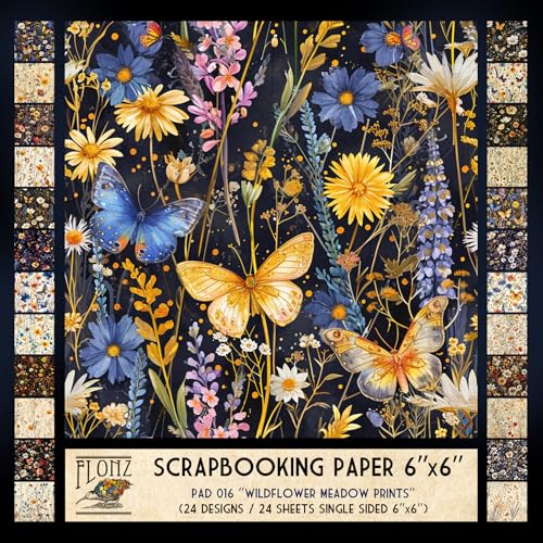 Papier pour scrapbooking FLONZ 15x15 cm prairie fleurs