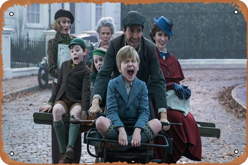 Mary Poppins Returns, Emily Blunt, Lin-Manuel Miranda, Ben Whishaw, 5K, Movies #20995Funny Decor Metal Tin Sign 12x8 Inches Funny Metal Poster Wall Art Decor Sign for Garden, Home Decor, Shop ,Restroom, Bedroom, Cafe