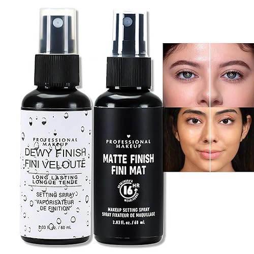 Kaely Spray de ajuste hidratante 2 en 1 para la cara, maquillaje facial mate con acabado rocío, spray de ajuste impermeable para maquillaje de larga