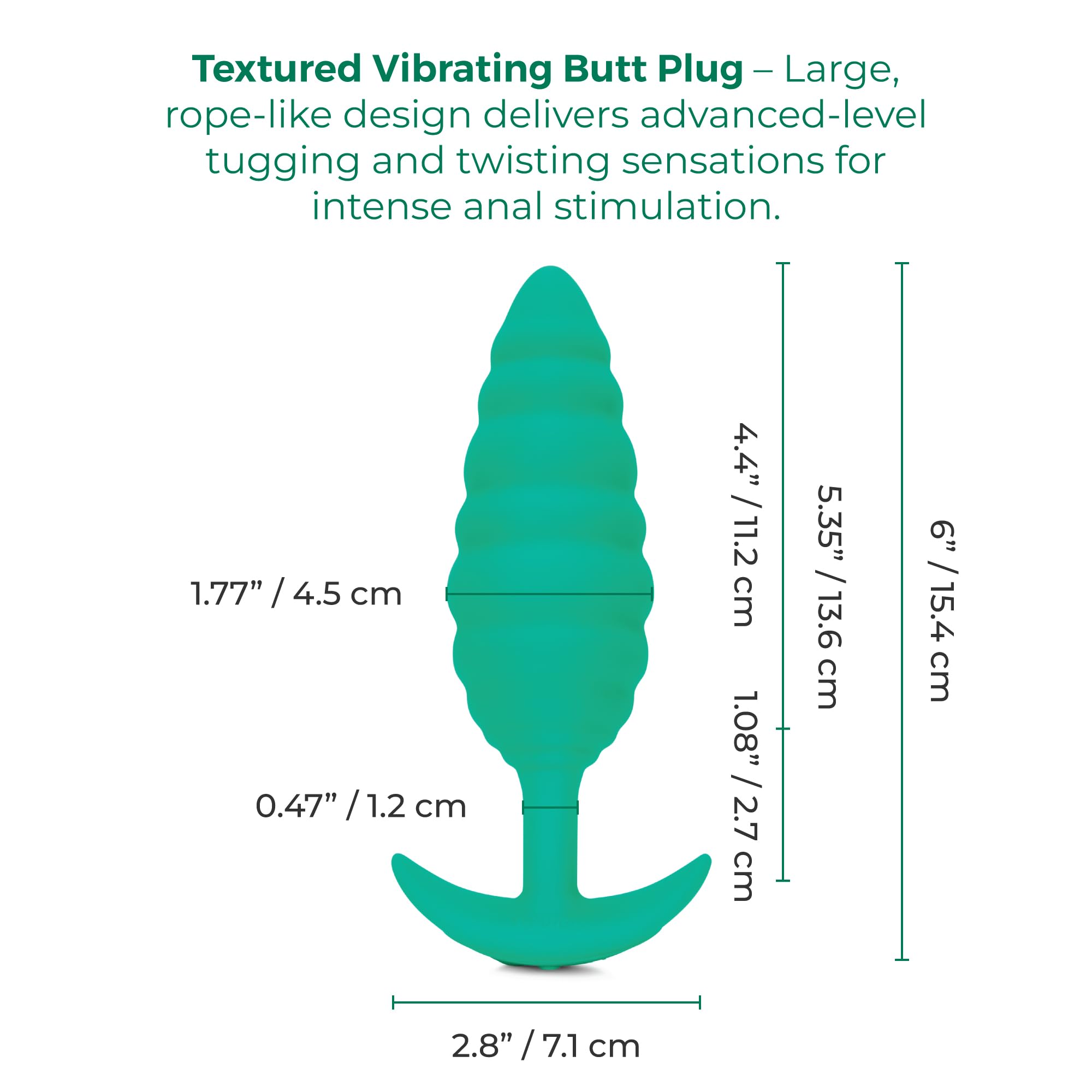 B-Vibe TextureTwist Spina anale Green Taglia unica