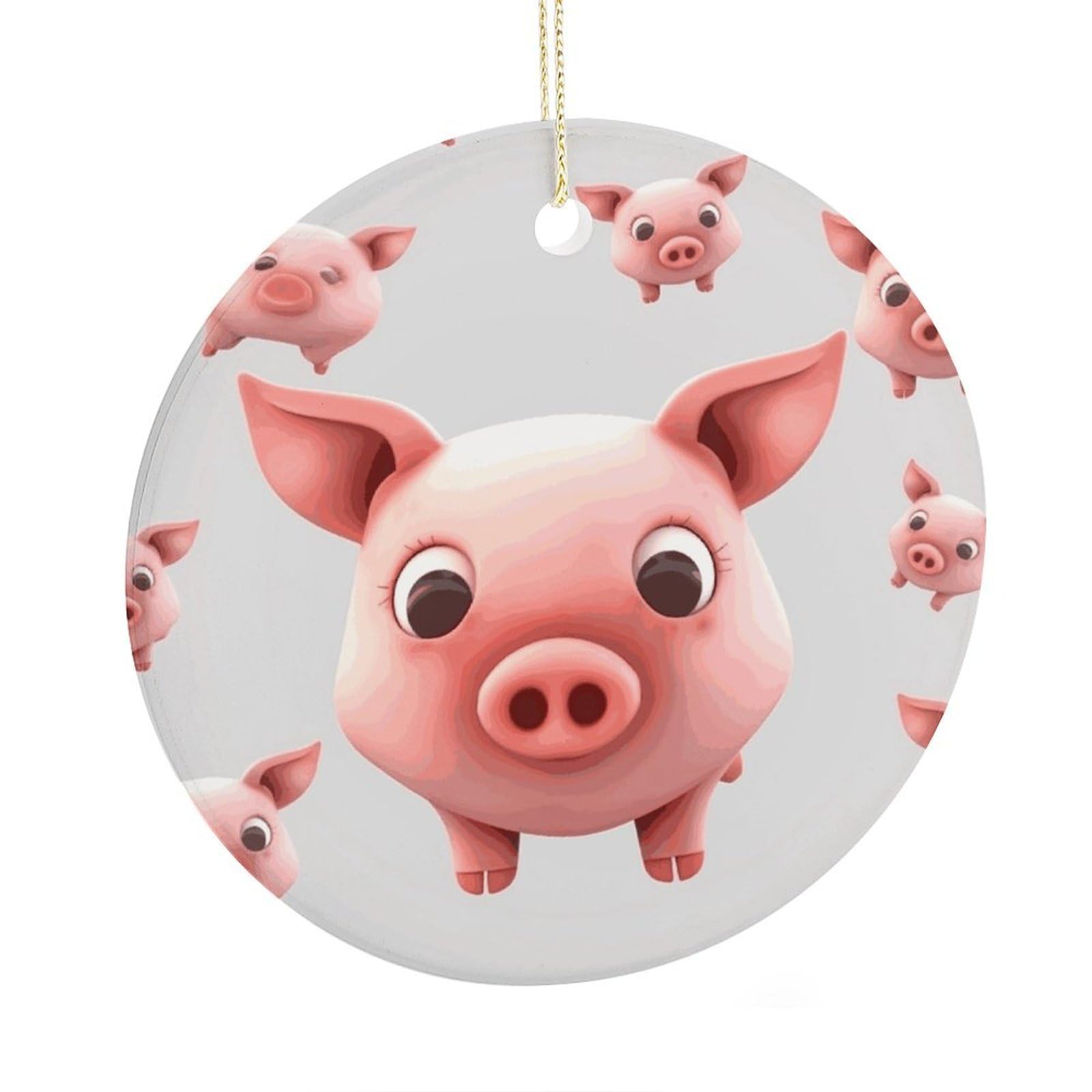 Adfgyerh Style Smiling (10) Ceramic Circular Pendant,2.9 Inch，Hanging Ornament，Gift Exchange Idea Round Ceramic Ornament,For Mom And Daughter，For Home Indoor Outdoor Decor.
