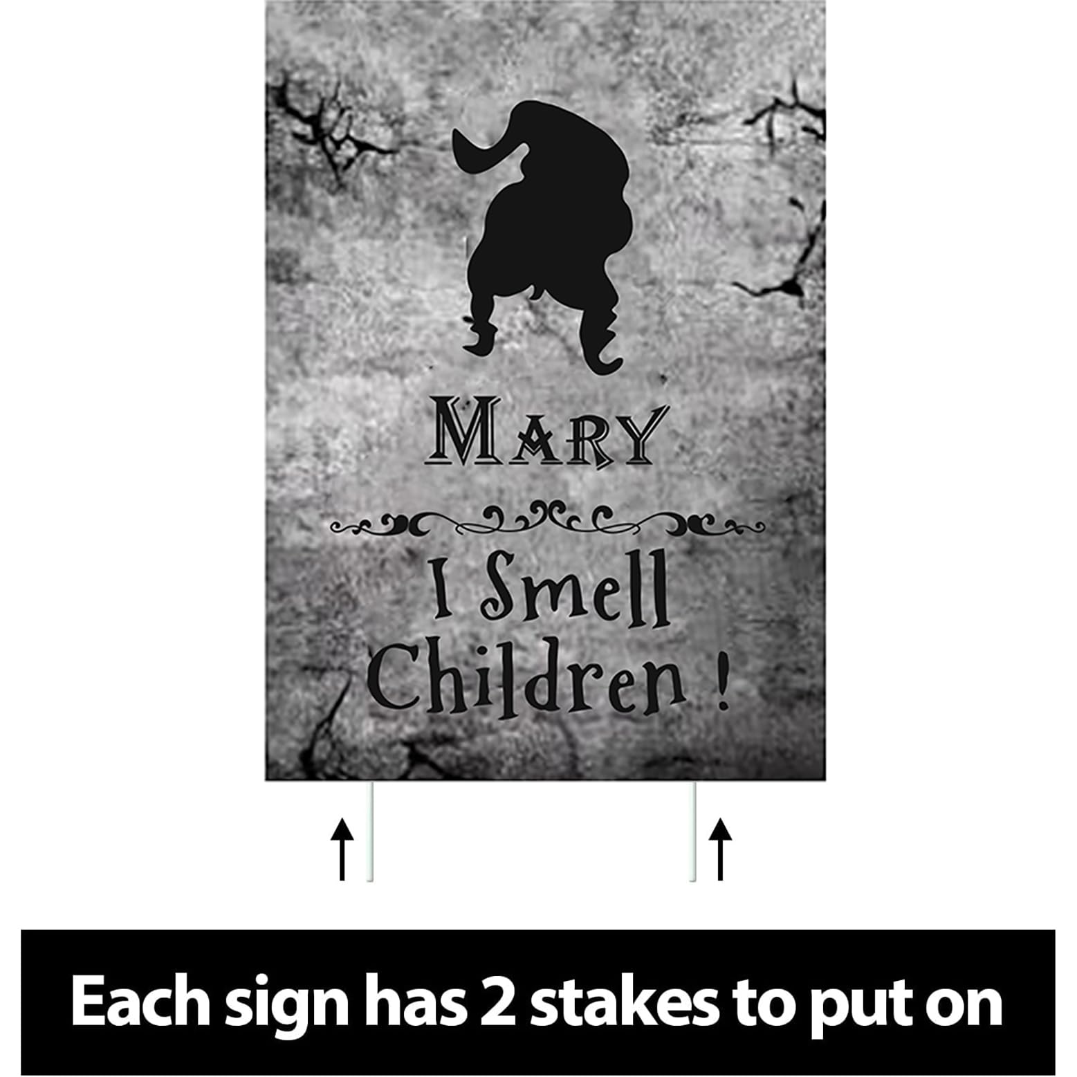 4 duże nagrobki czarownica Hocus Poc Halloween Decor, Znaki Dekoracja nagrobków ogrodowych z kołkami, 16 cali Wysoki, Straszny Nagrobek Cmentarny, Na Imprezy W Domu Dziecka