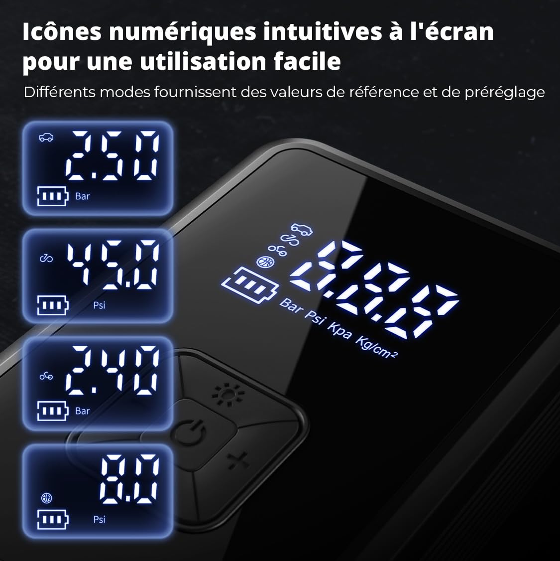 Oasser Gonfleur Pneus Voiture sans Fil Mini Compresseur à Air Portatif 150 PSI (10,3 Bar) Inflation Rapide Cylindre 17 mm Type-C USB Charge avec Tuyau de 30 cm et Sac de Rangement