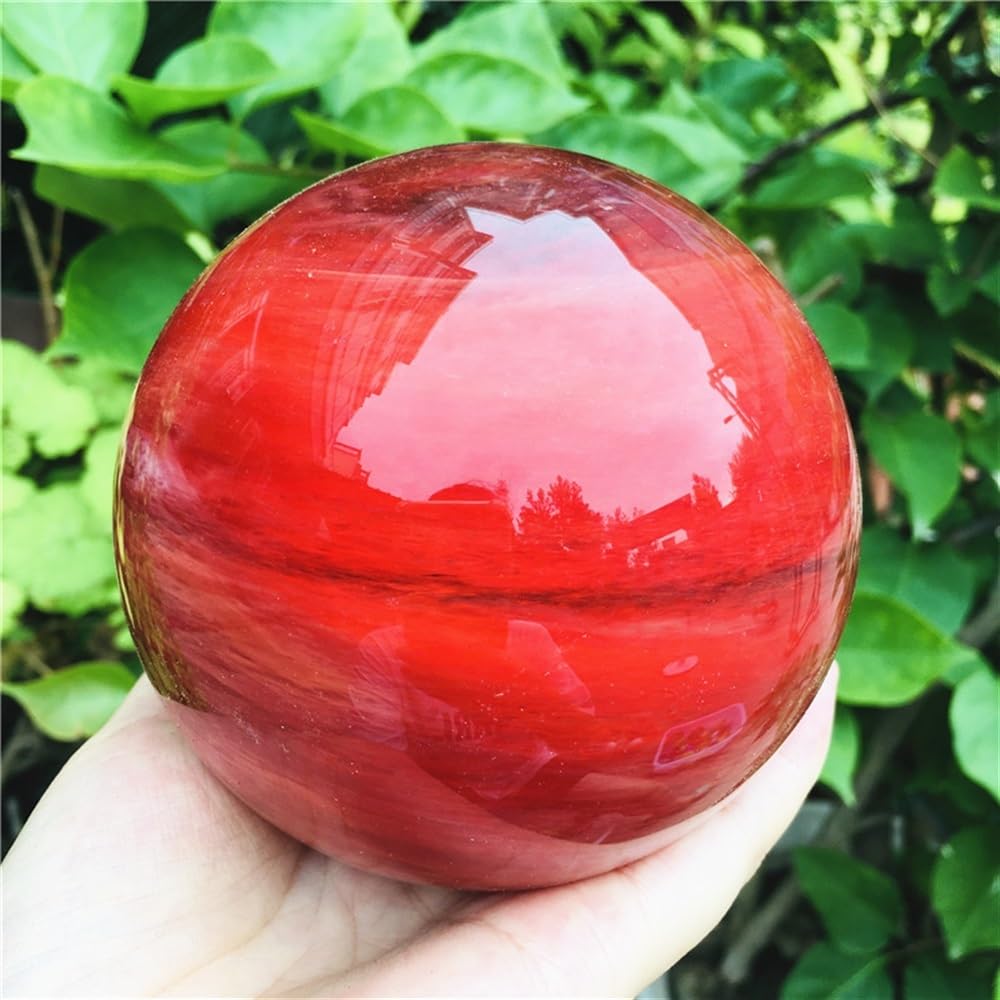 AARTERZZA Red Melting Crystal Ball Large Stone Ornaments (Size : 9cm)