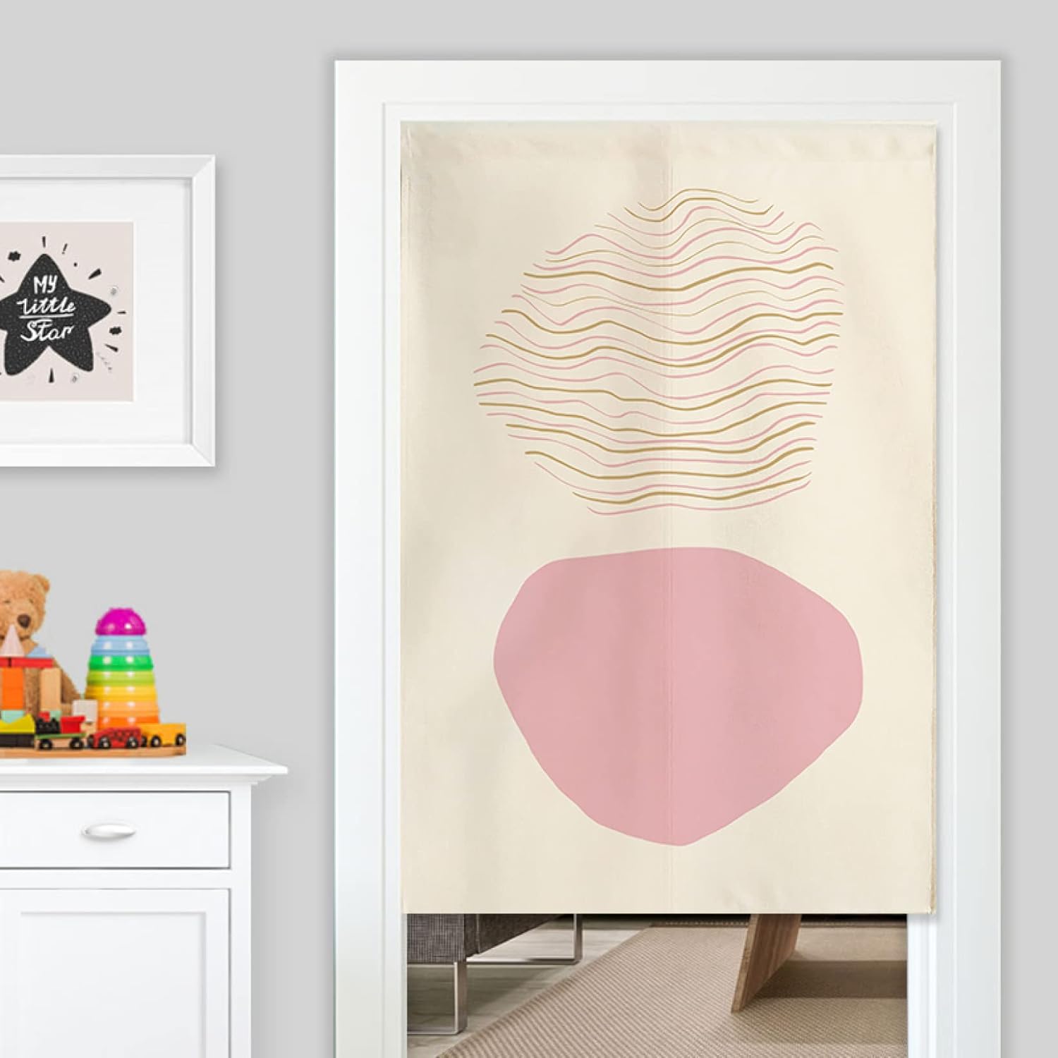 カーテン 間仕切りカーテン 間仕切り 仕切り 衝立 パーテーション のれん おしゃれ シンプル 北欧 遮光 60 110cm 目隠し 洗濯可 抽象 玄関 階段 カラー 出入口 部屋の仕切りに フラットカーテン 押入れ リビングイン