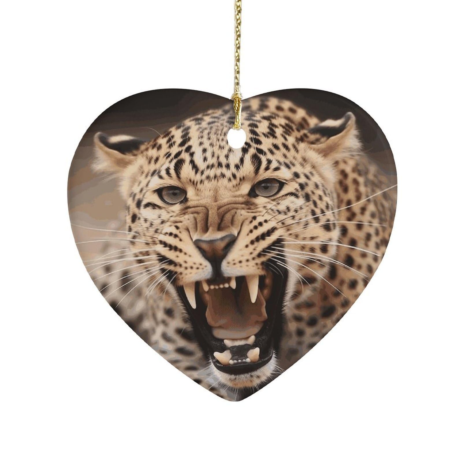 Fekiloot Style Leopard Roars Cool Animal Ceramic Ornament Home Decor Keepsake