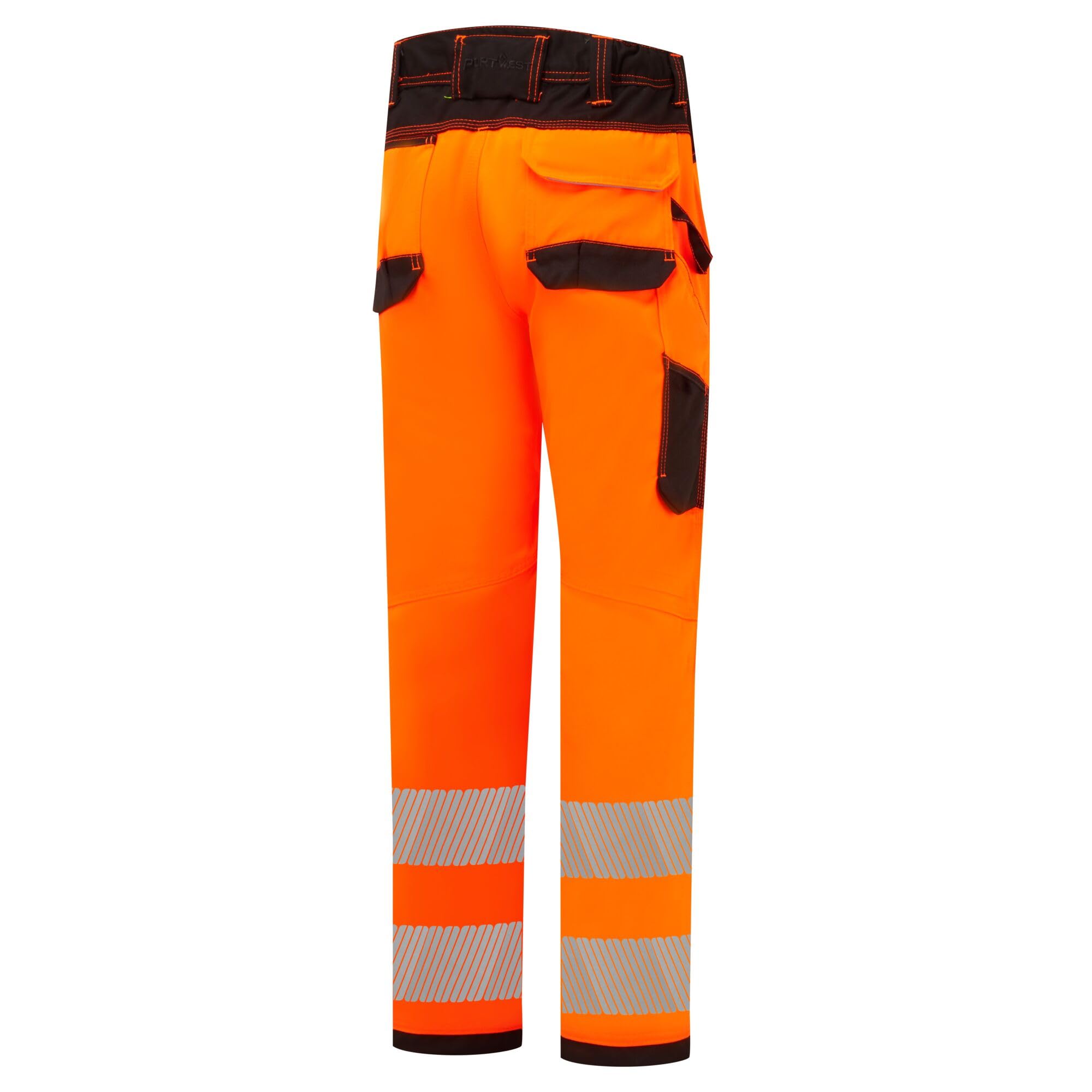 Portwest PW340 Spodnie Robocze Ostrzegawcze PW3, Pomarancz/Czarny, Regularny, Rozmiar 36