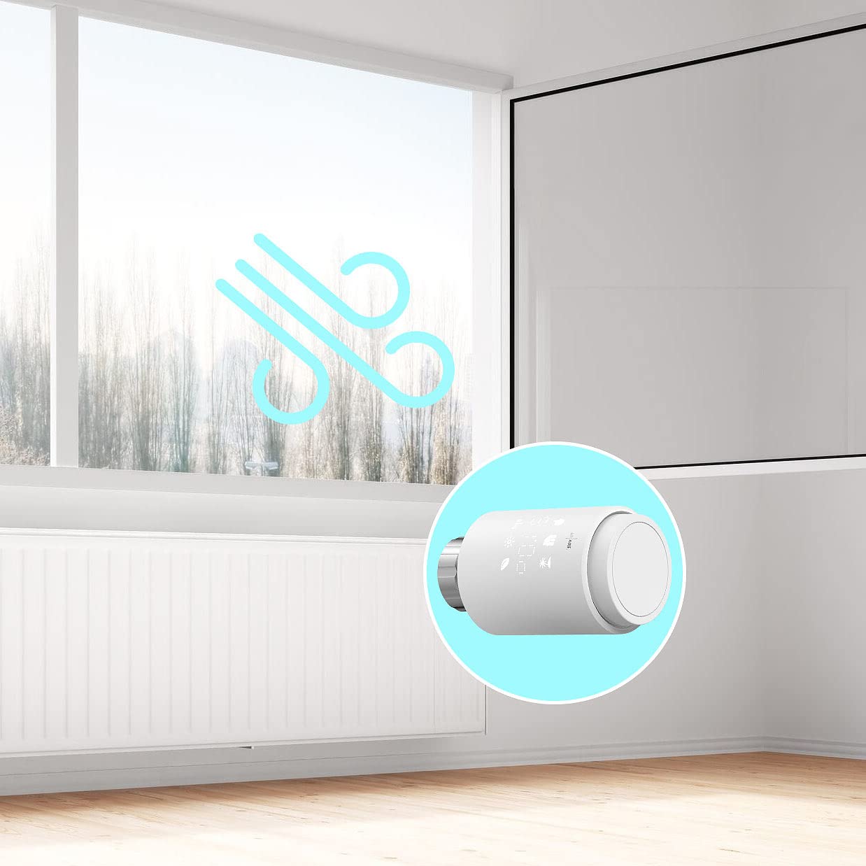 revolt WiFi-Thermostat Heizung: 6er-Set programmierbare WLAN-Heizkörperthermostate, App, Sprachbefehl (Heizung Thermostat programmierbar, Thermostat-Köpfe, Zeitschaltuhr)