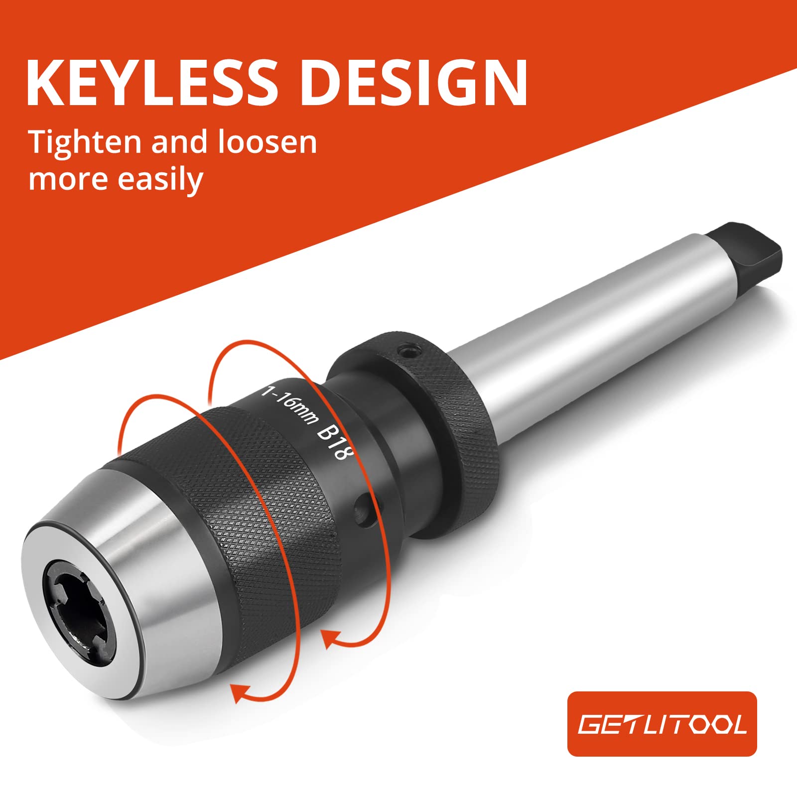M3-B18 0-16 mm Quick Release Boorkop, 45# staal, zelfspannende boorkop zonder sleutel voor het draaien van klauwplaten, draaien, voedingsgereedschap