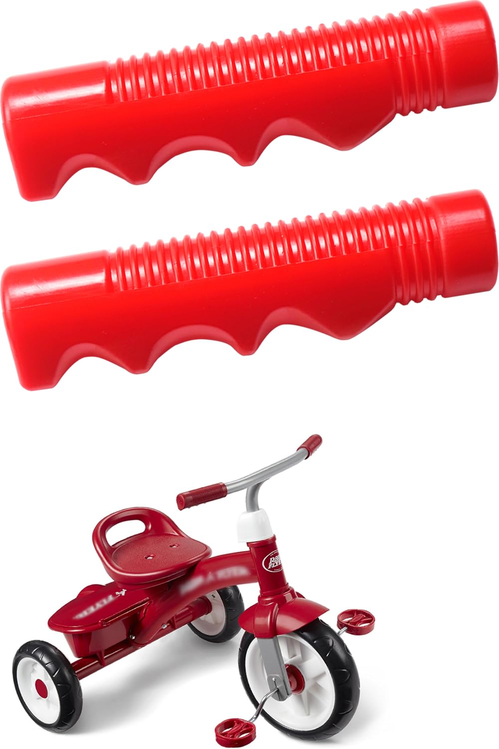 Handlebar Grips Compatible with Radio Flyer Tricycle 3/4 Inch - Non-Slip Kids Bike Handles, 1 Pair Red Tricycle Replacement Parts Grips