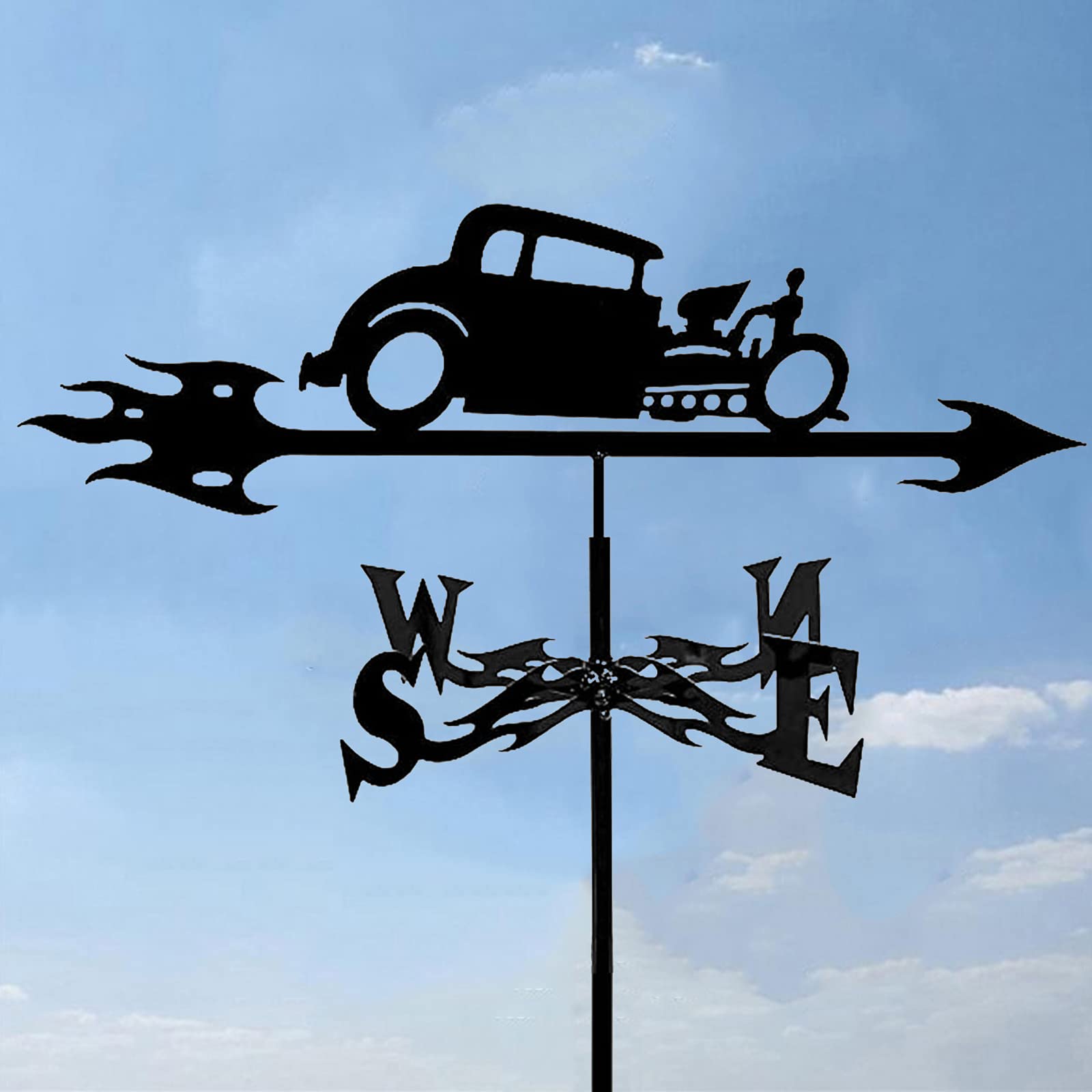 WIQUYBML Stainless Steel Weathervane, Durable Farm Scene Garden Stake Wind Vane Direction for Yard Ornament/Car/50 * 35Cm