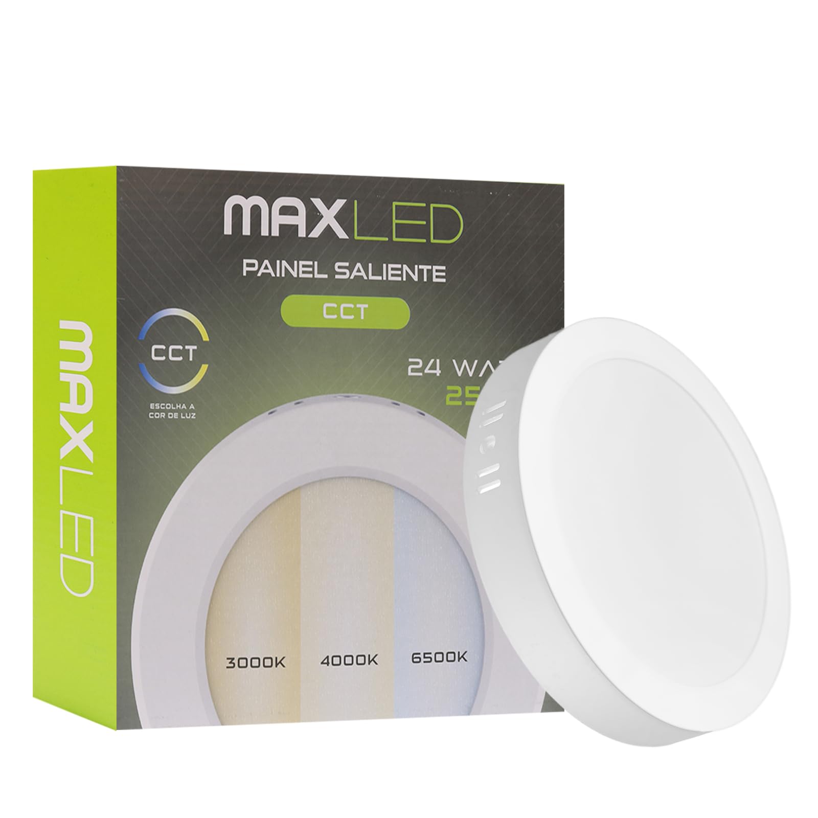 Maxled, Light is Led! 24W Round Surface Mounting Panel Light 2500Lumen Warm White 3000K Neutral 4000K Cool 6500K Ultra-Thin Ceiling Light LED Ceiling Lamp for Living Room Kitchen Porch Not Dimmable