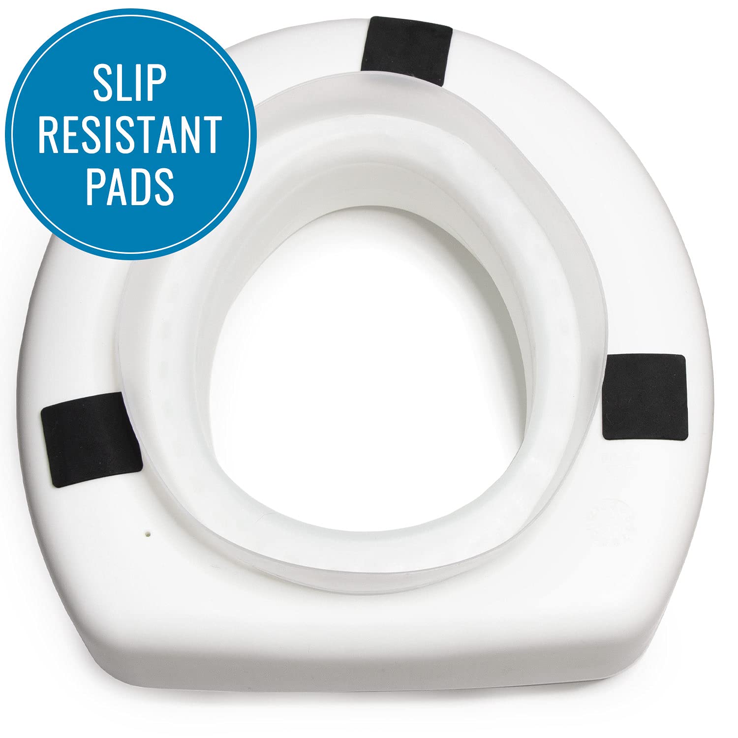 HealthSmart Raised Toilet Seat Riser That Fits Most Standard Bowls for