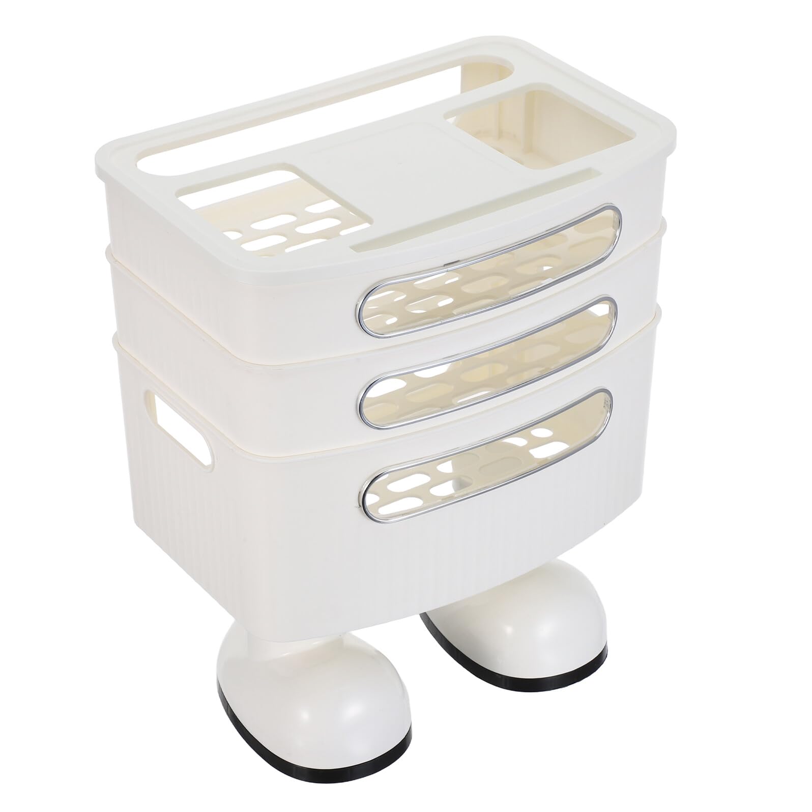 Gatuida Scatola di Archiviazione Router Wireless in Plastica Bianca 3 Strati per Gestione Cavi Ottimizzata per Soggiorno e Ufficio