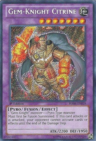 YU-GI-OH! - Gem-Knight Citrine (HA06-EN019) - Arsenal Oculto 6: Omega Xyz - 1ª Edición - Secret Rare
