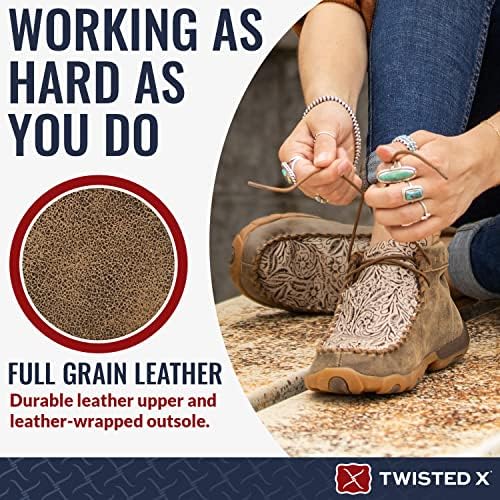 Twisted X Women's Chukka Embossed Vamp Moccasins, Bomber & Nude Print, 8(M) | Image 3
