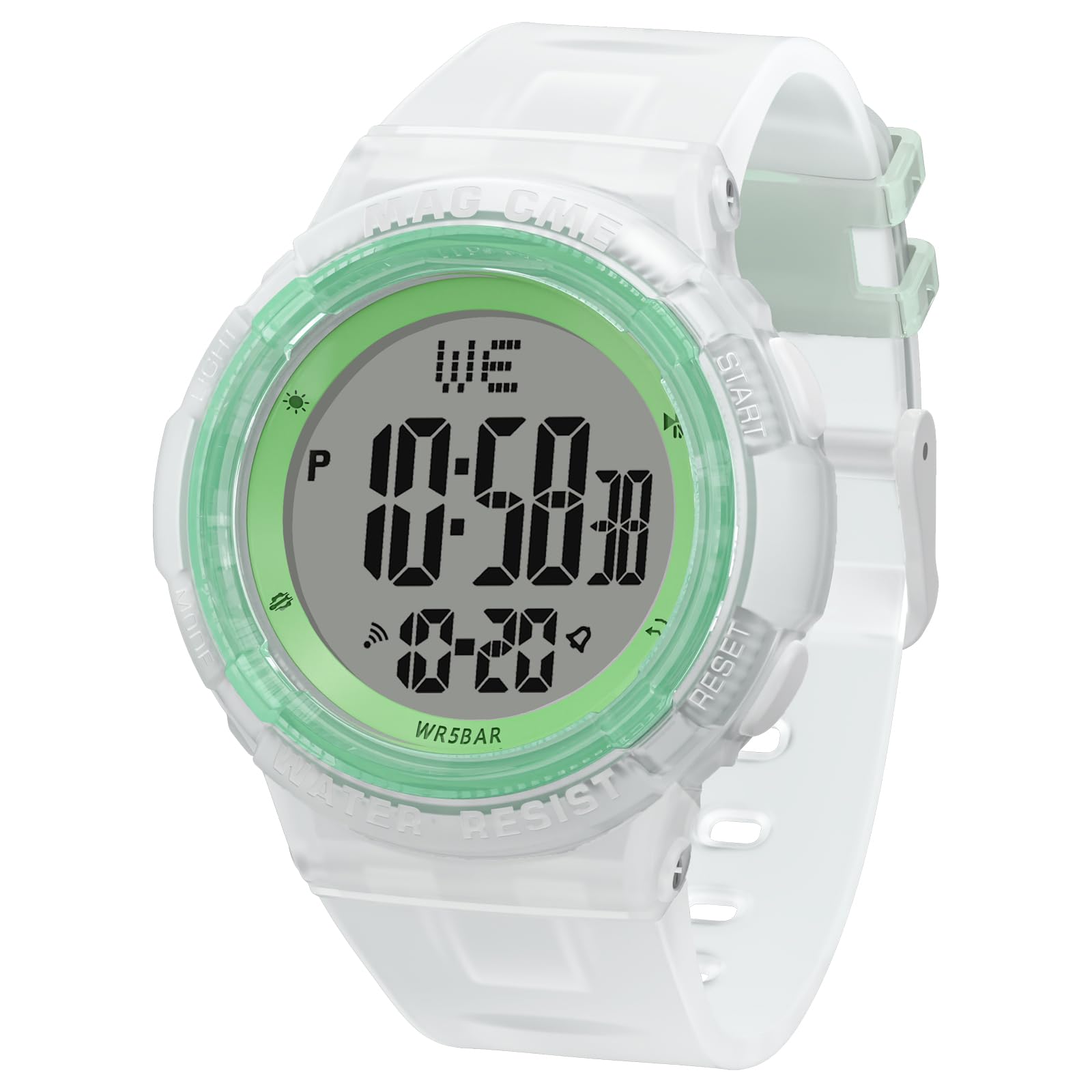 VIVIKEN Kids Watches Digital Sport Watches for Girls Boys Outdoor Waterproof Watches with Alarm Stopwatch Child Wrist Watch Ages 7-15-Jelly Green