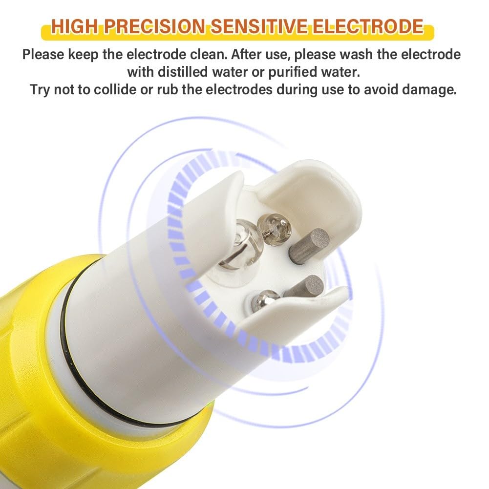 Probador digital de calidad del agua 7 en 1, medidor de salinidad de hidrógeno pH ORP con pantalla retroiluminada, análisis de agua potable