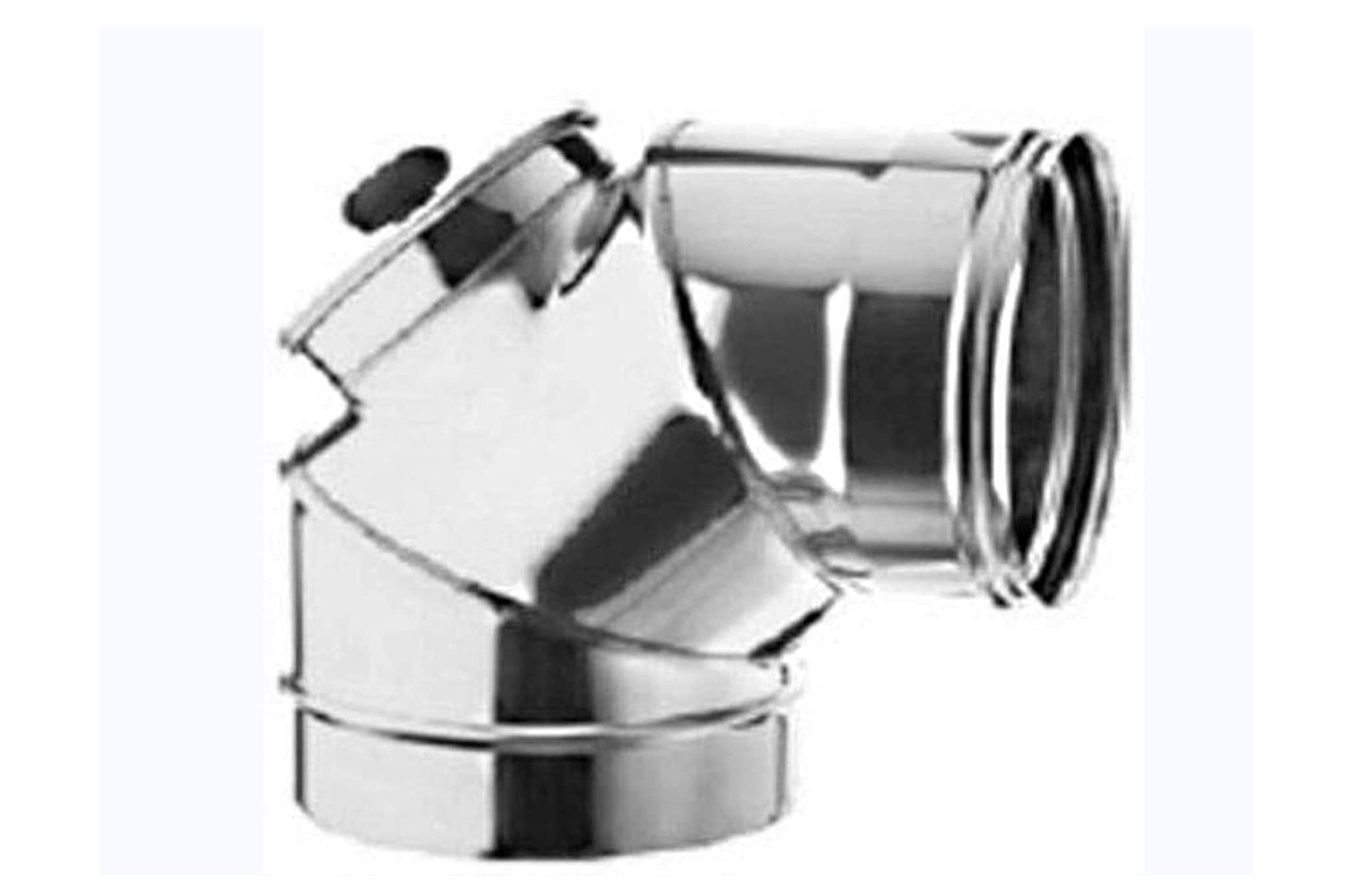 Curva 90° con Ispezione Mono Parete Acciaio Inox Vari Diametri (300)
