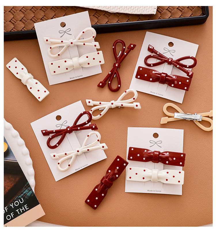Lemeilleur 8 PCS Vintage Acrylic Bow Hair Clip Duck Teeth no slip Hair Pins Hair Barrettes for Thick Thin Hair For Women Girls Kids - Image 2