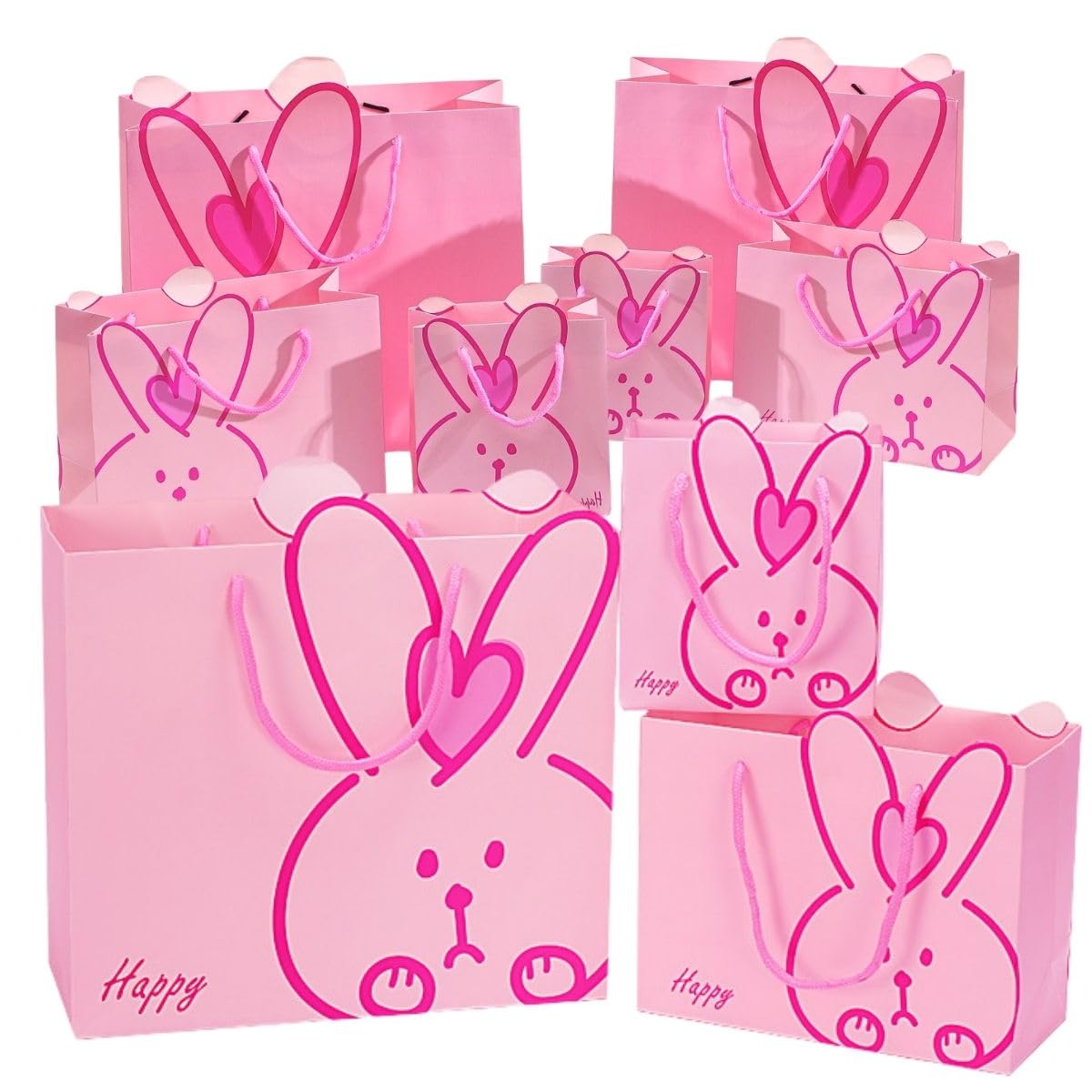 Amazon | SALUDABLE ラッピング 袋 うさぎ 紙袋 手提げ マチ ギフト