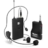 FIFINE Wireless Microphone System, Wireless Microphone set with Headset and Lavalier Lapel Mics, Beltpack Transmitter and Receiver,Ideal for Teaching, Preaching and Public Speaking Applications-K037B