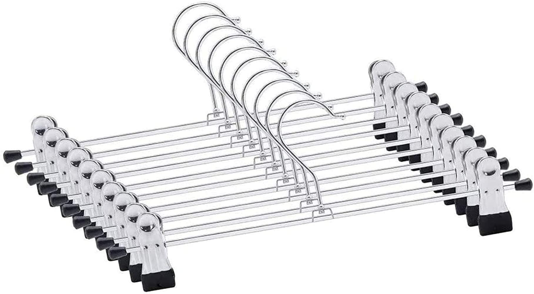 Cintres à Pantaloon,Cintres à Jupes 10 pièces 42cm Grand Métal Cintres Antidérapant Cintres avec Ajustement Grip Metal pour Jupe
