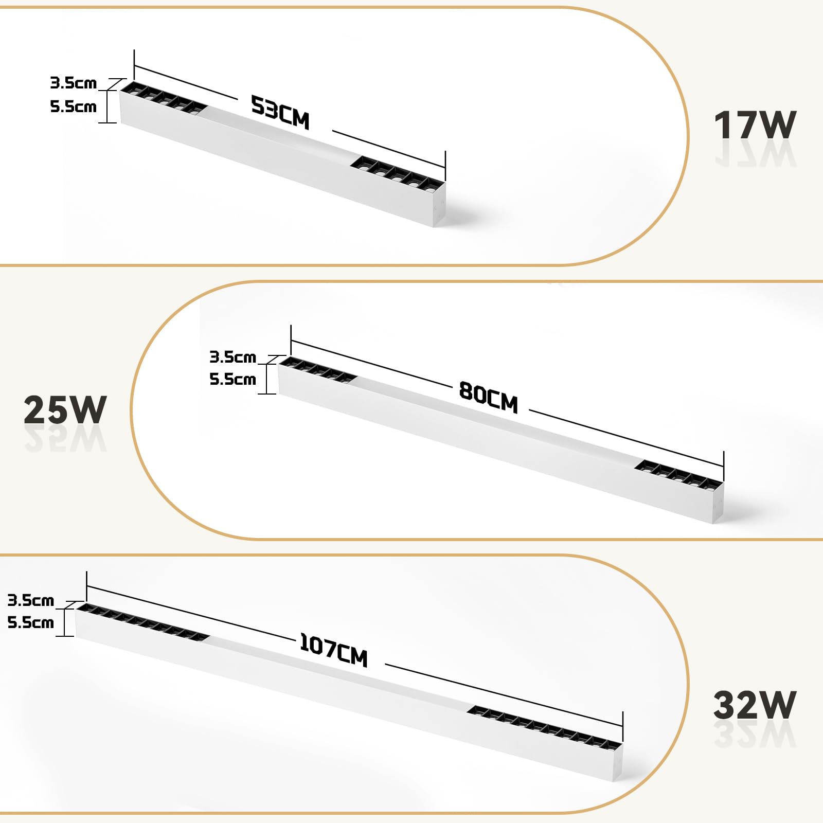 Homefire Deckenleuchte LED Deckenlampe Küche - Dimmbar 80CM Küchenlampe
