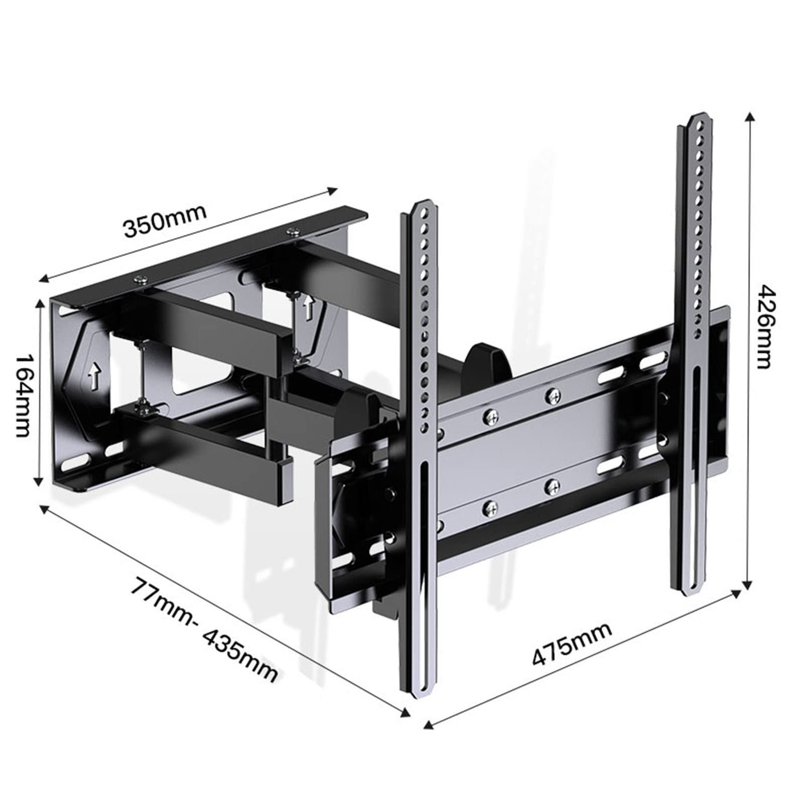 Staffa Telescopica per Montaggio a Parete TV - con Estensione Girevole Snodabile Staffa di Montaggio TV Inclinabile, Max VESA 400x400mm Supporta Fino a 40kg
