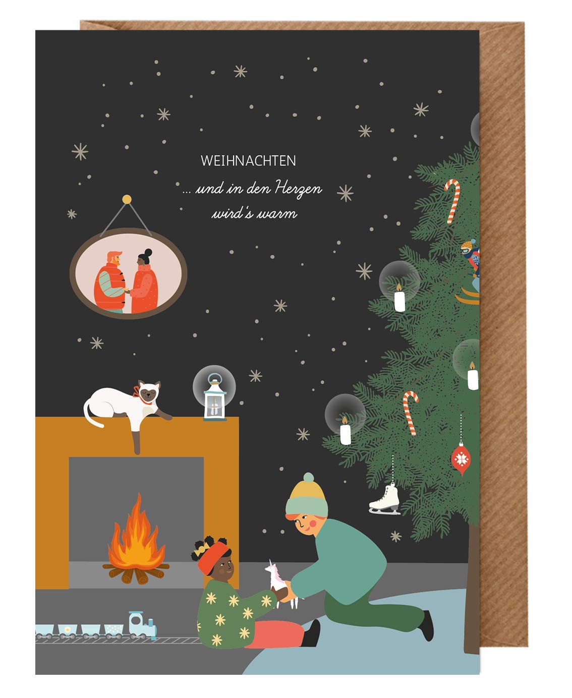 Set 3 Weihnachtskarten Für Kinder – Mit Lustigen Christbaumkugeln, Nachhaltig & Plastikfrei, Inkl. Umschläge