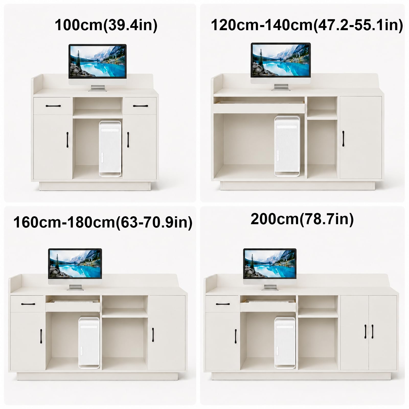 Banco Reception con Cassetto 100–200cm Bancone Cassa Moderno B - Right,100cm | scrivania reception con Archiviazione per Negozio, Salone di Bellezza, Bar, Ufficio, Hall e Negozi al Dettaglio