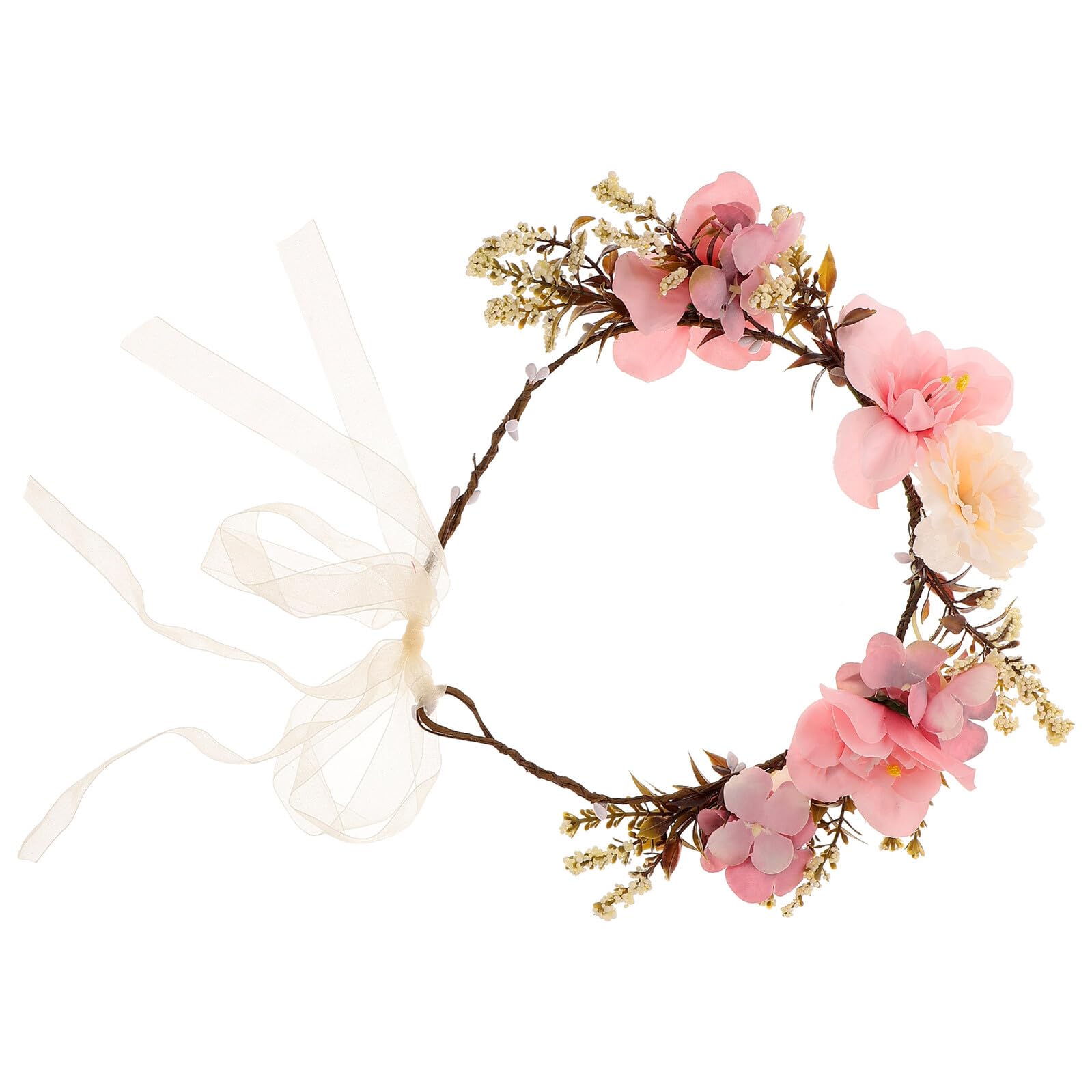 Bandeau Floral de Mariage pour Femmes, Tissu Pourpre, Photo Props