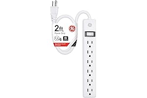 GE 6-Outlet Power Strip with 2ft Extension Cord