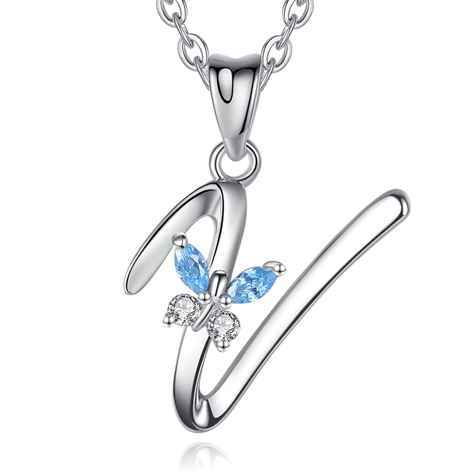 EUDORA Harmony Ball Collana Iniziale Argento Sterling 925 26 Lettere dell'Alfabeto Ciondolo Personalizzato Nome Gioielli Collane Regali per Donne Ragazze Festa della Mamma, Catena 45 cm